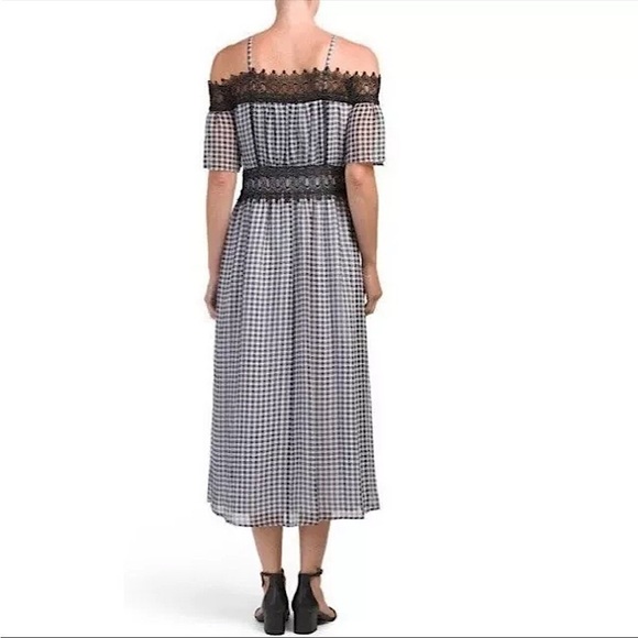 Nanette Lepore Cold Should Gingham Midi Dress Black size 2 - Picture 2 of 12